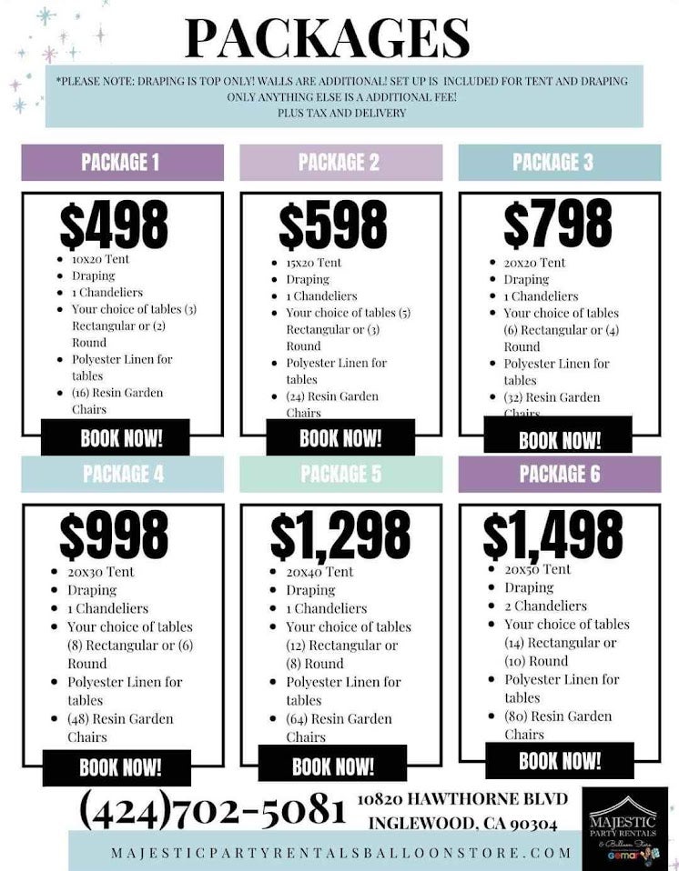 Party Rentals Packages 2024 | Majestic Party Rentals & Balloons